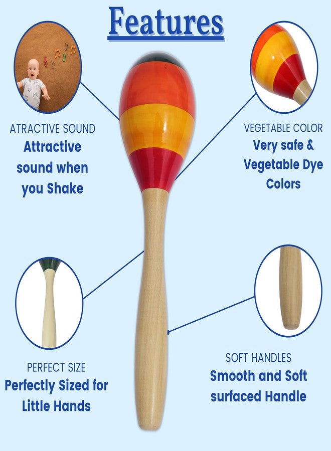 Gift Equals Love Wooden Hand Crafted Baby Rattles 2 pcs Babies, Infants, Non Toxic Finished Safely Handcrafted with Nice Sound Making Toy- Multi Color (Egg Shaker) - Image 4